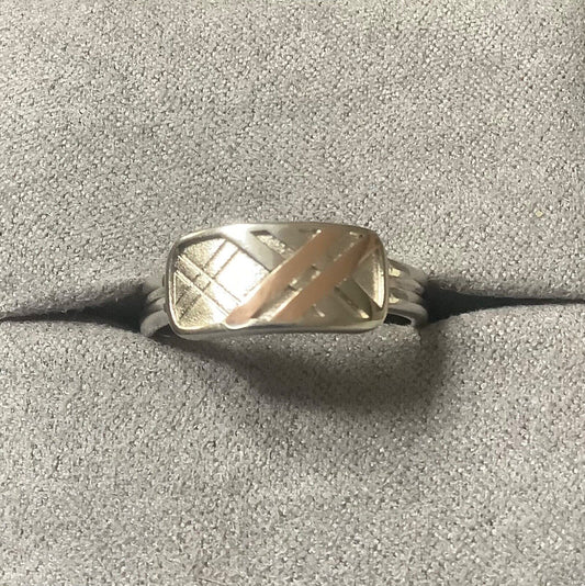 Clogau Tartan Slim ring size P Unisex ladies gents silver and rose gold RRP £129
