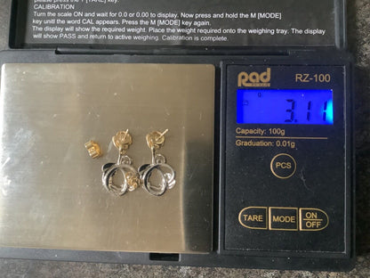 Clogau 9ct white (Moon) gold and yellow gold Tree of Life drop earrings