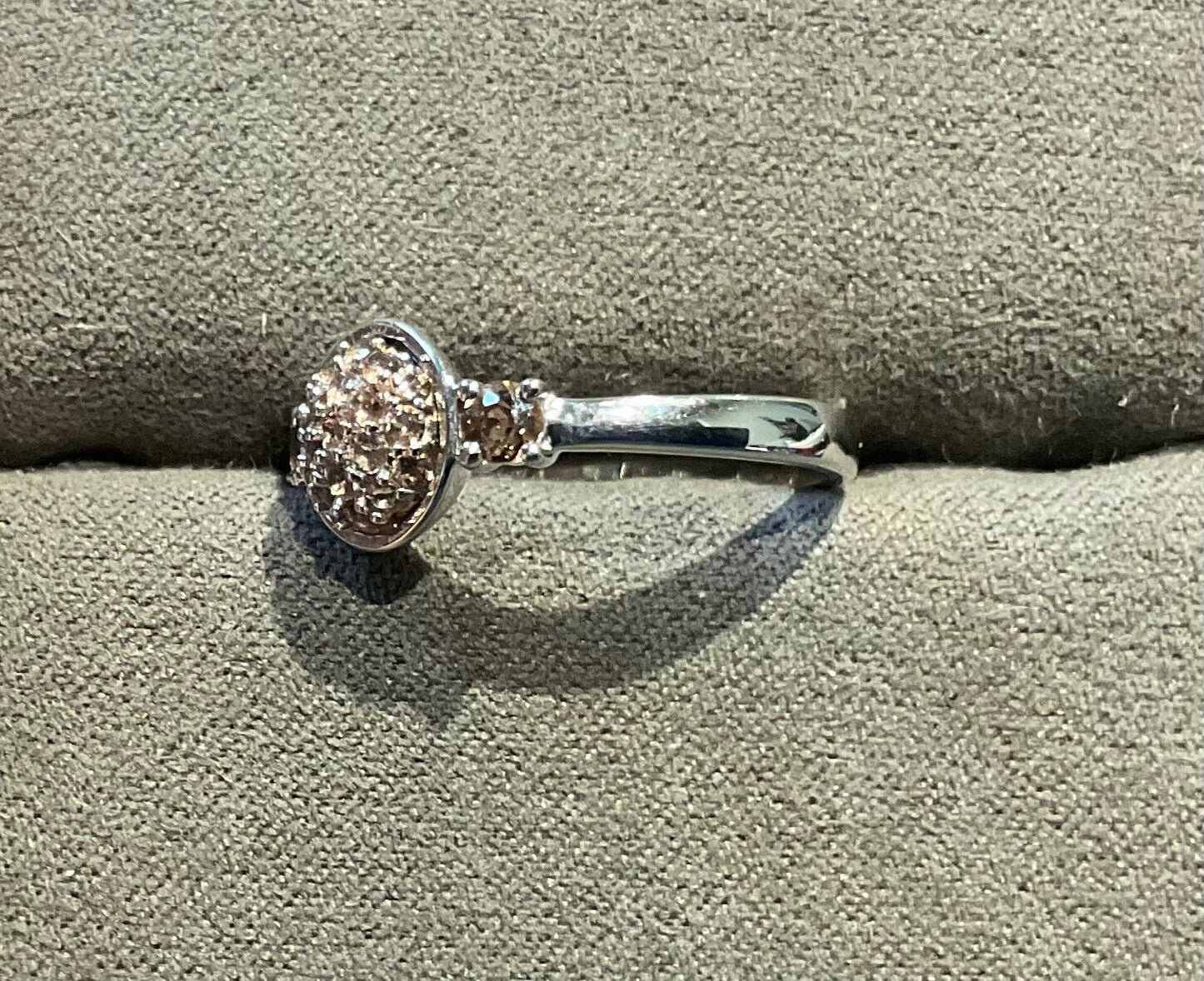 925 Andalusite round circle design ring size Q sterling silver