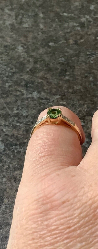 18K Paraiba Tourmaline and Diamond ring size N yellow gold with certificate