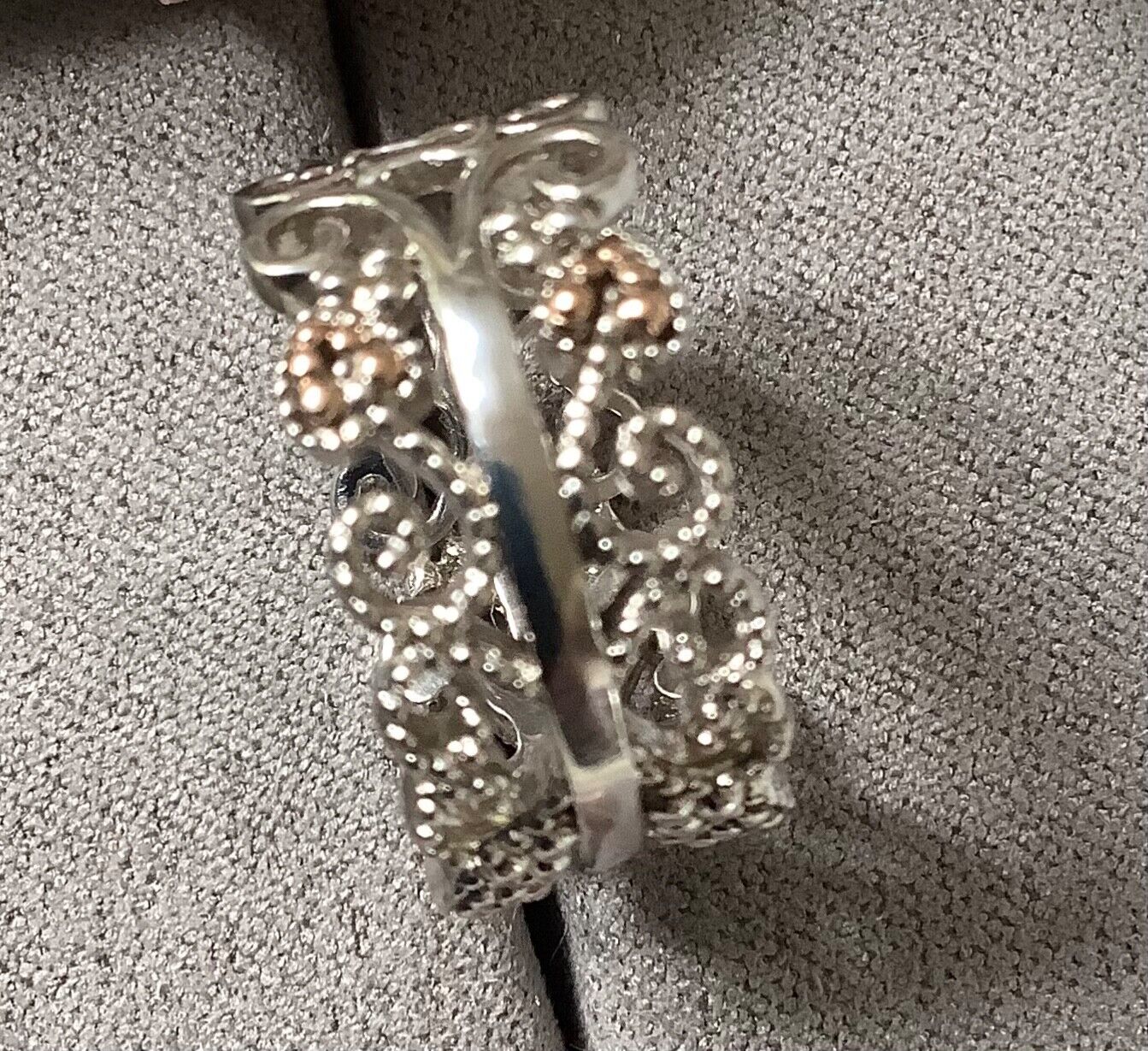 Clogau Kensington ring size L silver and rose gold