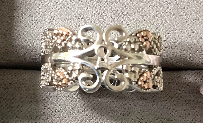 Clogau Kensington ring size L silver and rose gold