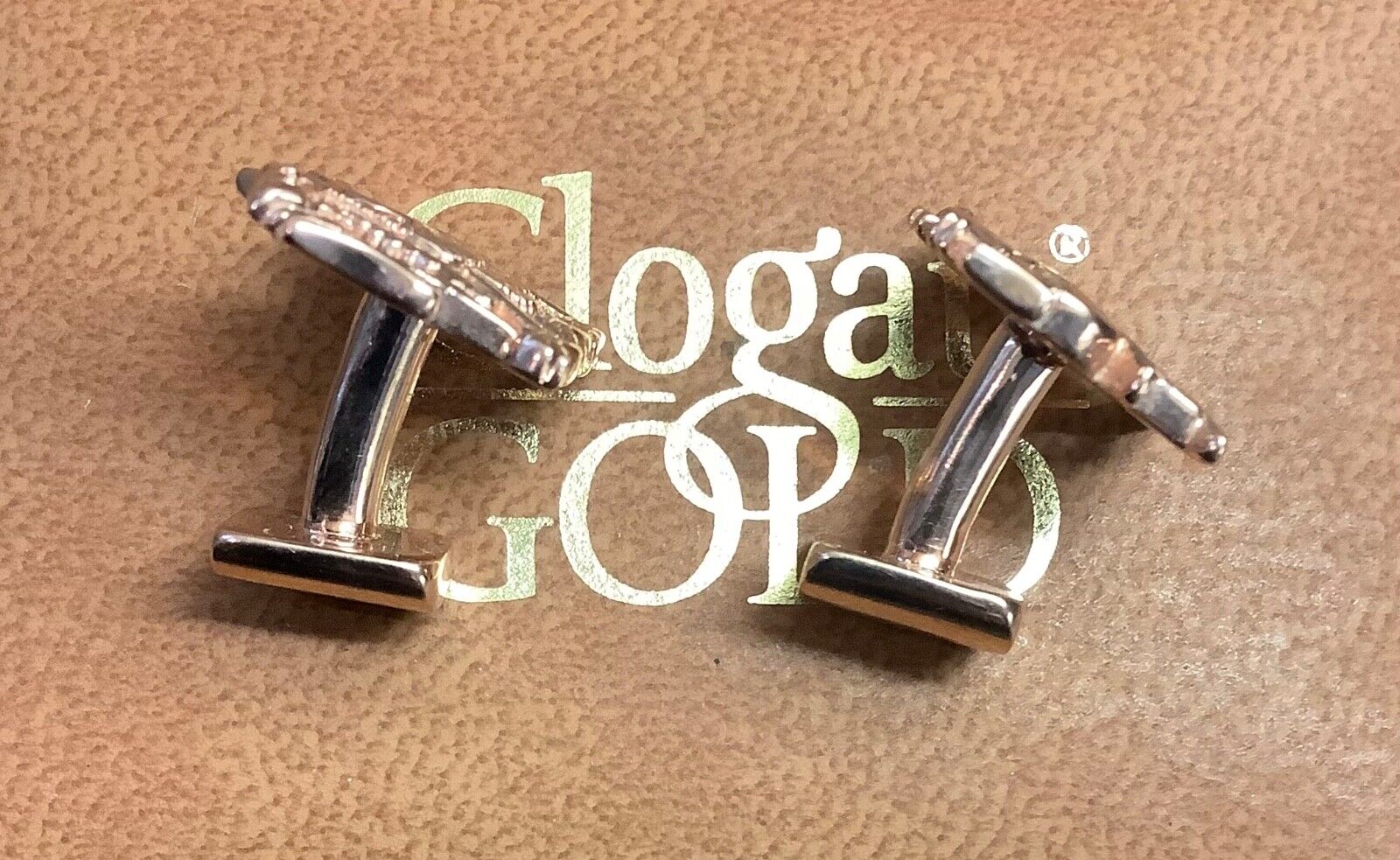 Clogau 9ct Diamond rose gold Welsh Dragon cufflinks vintage 10.6g