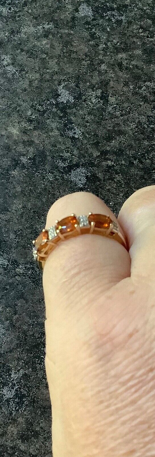 9ct Malaia garnet and diamond ring size N1/2 yellow gold with certificate