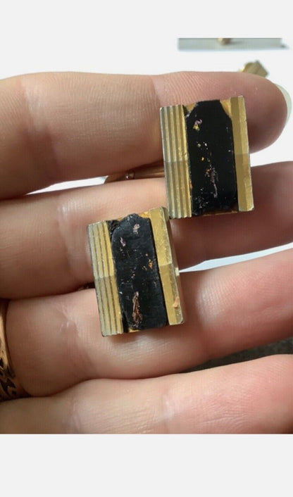 vintage cufflinks and tie clips bundle silver tone gold tone