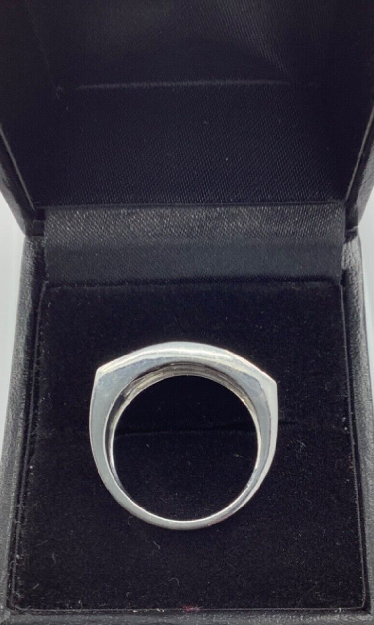 925 pale tanzanite 3 row chunky silver ring size N