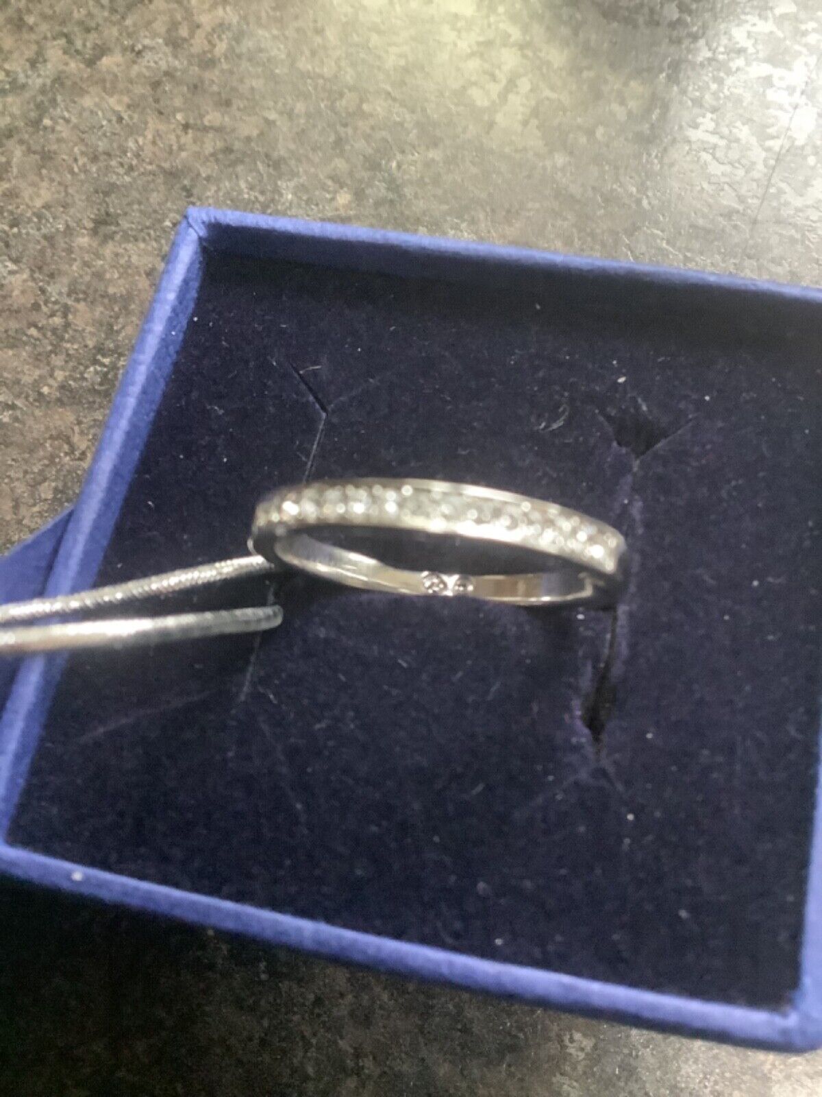 Swarovski clear crystal silver tone ‘Trust’ ring size R never worn