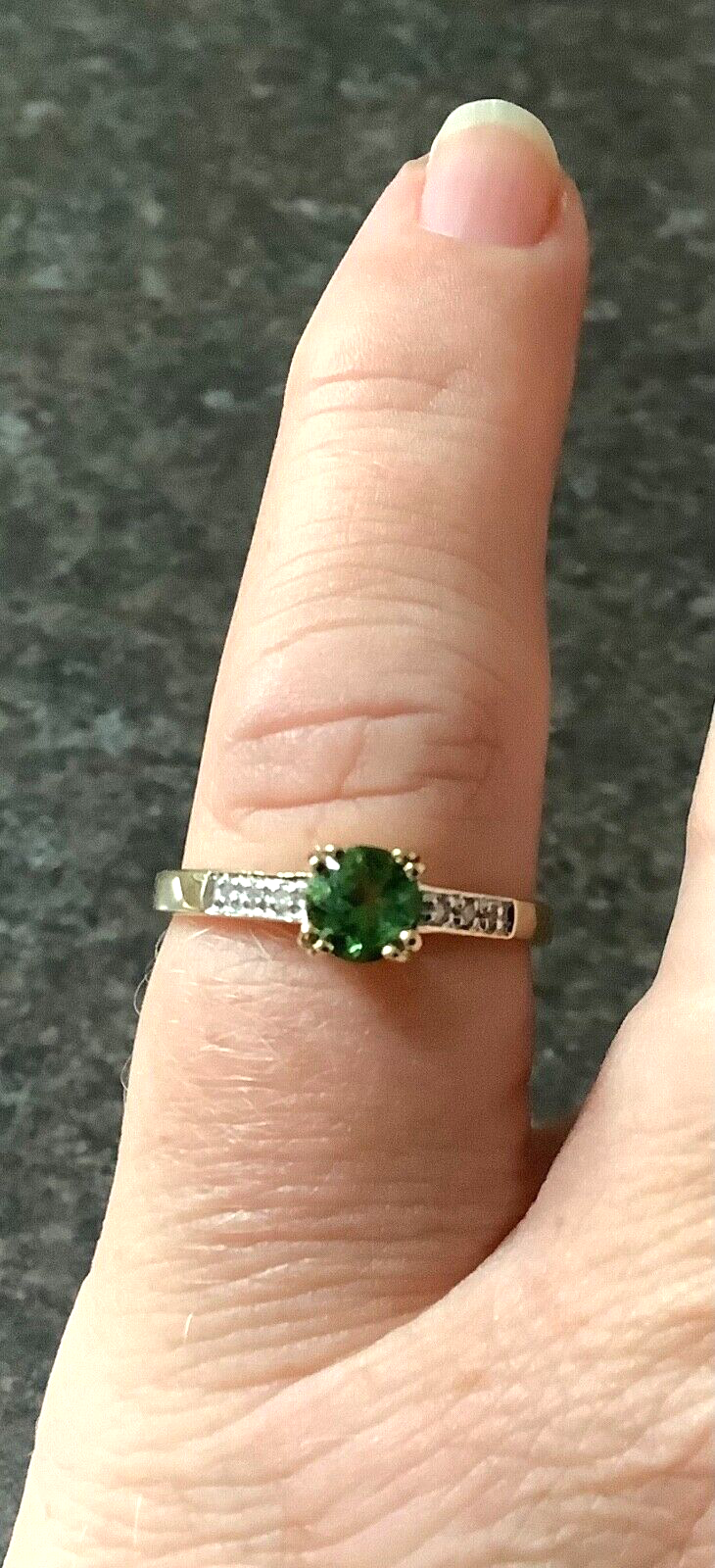 18K Paraiba Tourmaline and Diamond ring size N yellow gold with certificate