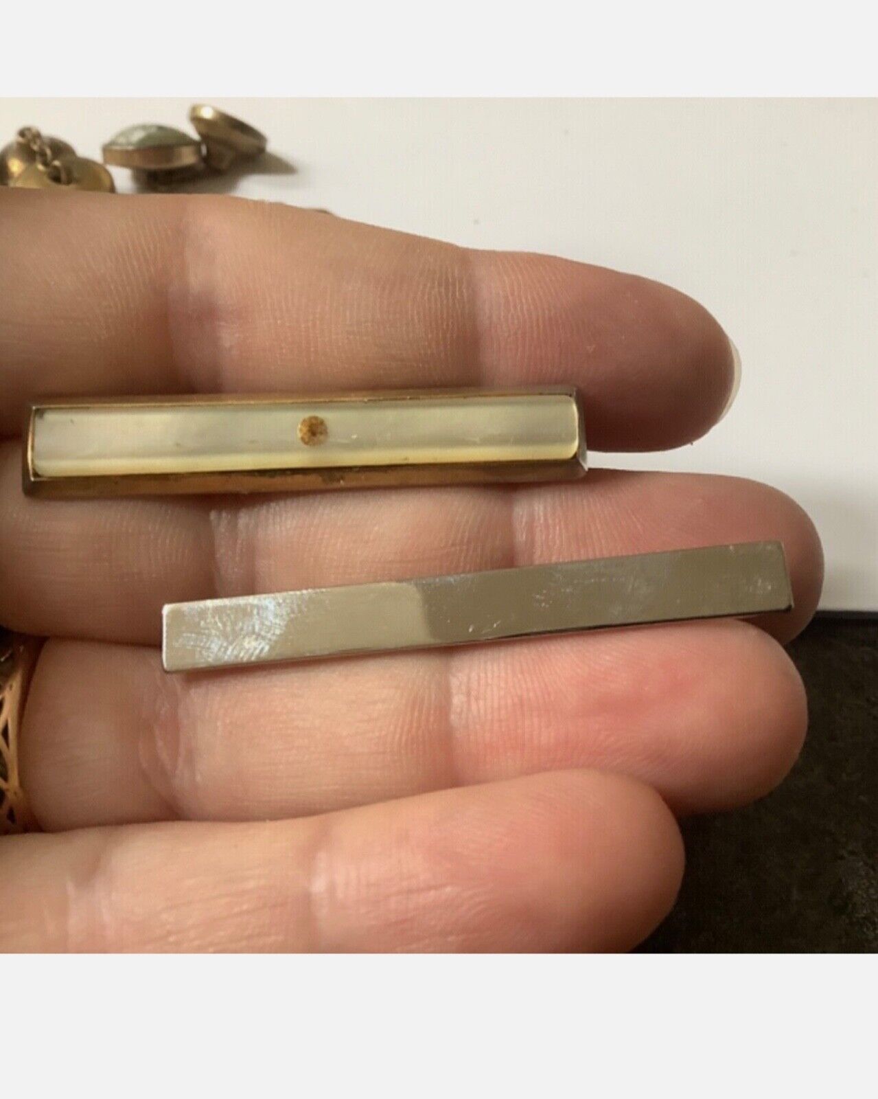 vintage cufflinks and tie clips bundle silver tone gold tone