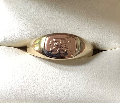 Clogau 9ct Dragon Signet ring S yellow & rose gold 5.65g Unisex gents RRP £620