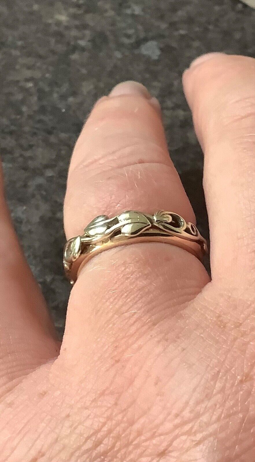 Clogau 9ct Tree of Life Moon white gold and yellow gold ring size O