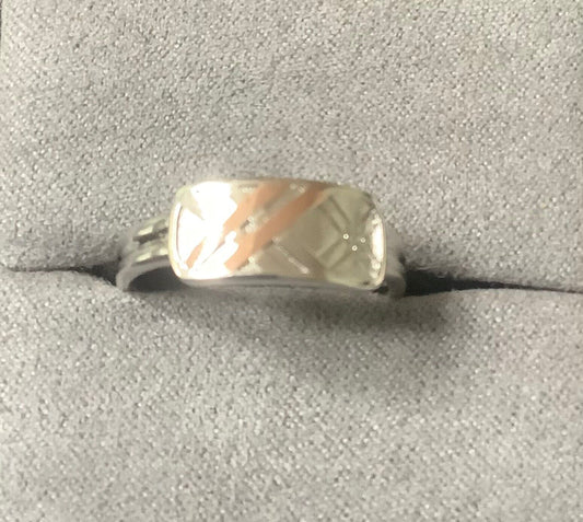Clogau Tartan Slim ring size R Unisex ladies gents silver and rose gold RRP £129