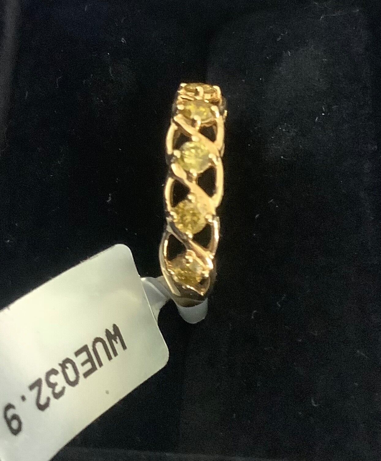 9ct Yellow 1/2ct Diamond open work ring size R1/2 yellow gold with certificate