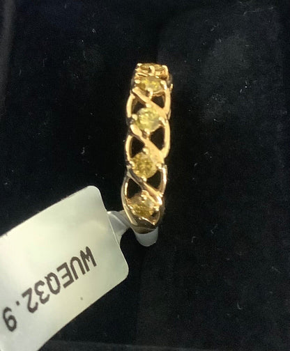 9ct Yellow 1/2ct Diamond open work ring size R1/2 yellow gold with certificate