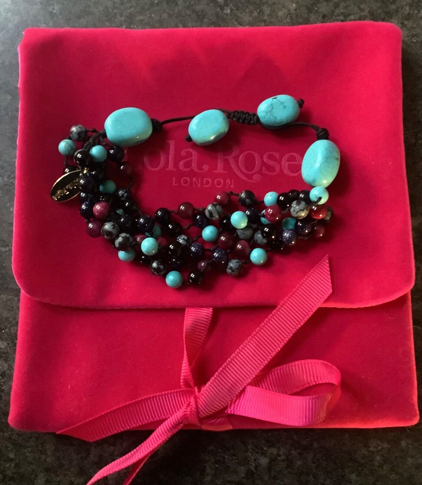Lola Rose Dillon Moroccan mix adjustable semi-precious stone 6 strand bracelet