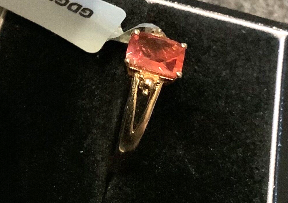 9K Mongolian Andesine 0.87CT ring size N1/2 yellow gold