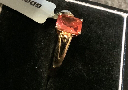 9K Mongolian Andesine 0.87CT ring size N1/2 yellow gold
