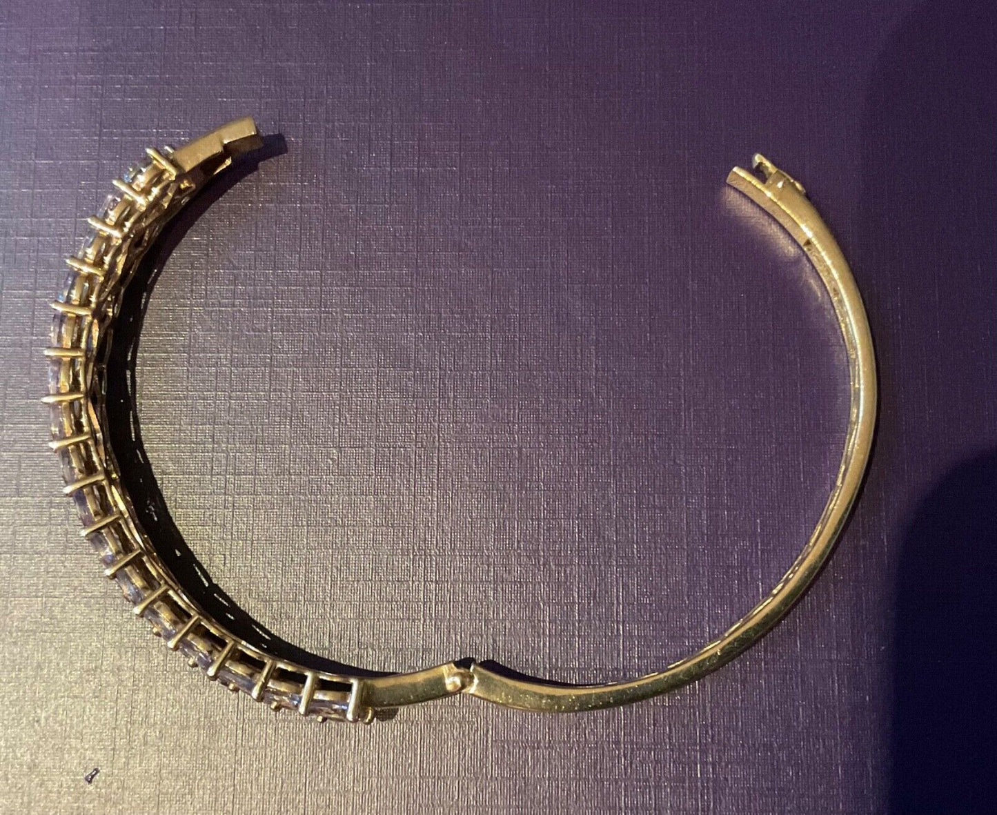 Tanzanite triple row gold overlay silver bangle bracelet TJC 925