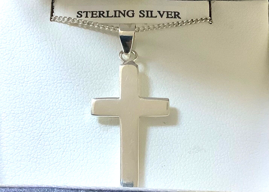 925 sterling silver cross pendant on 18" 925 silver chain