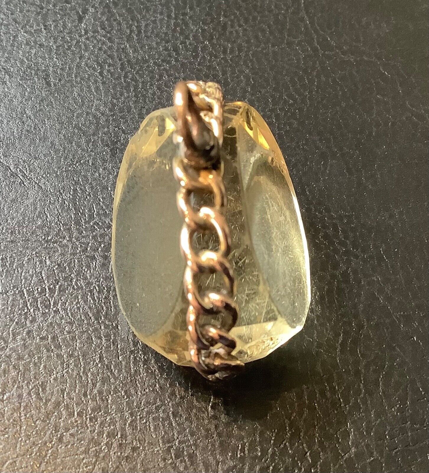Antique 9ct citrine large swivel fob pendant 19.31g Birmingham 1901