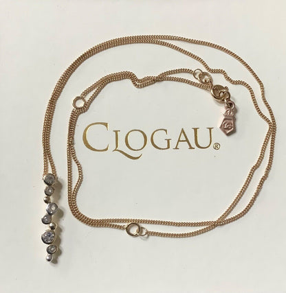 Clogau 9ct Celebration white topaz necklace 18-22" yellow & white gold RRP £470