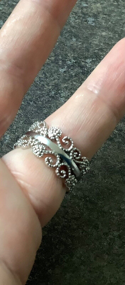 Clogau Kensington ring size L silver and rose gold