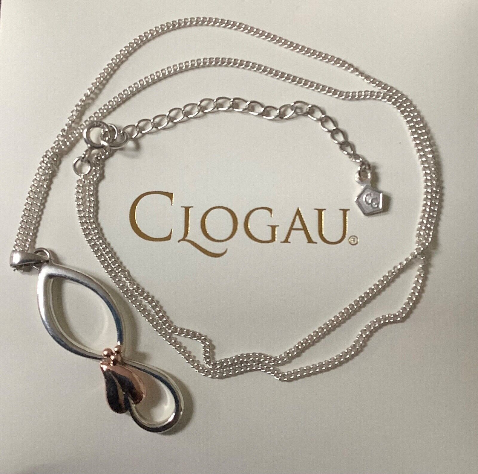 Clogau Tree of Life pendant necklace 18-20” silver and rose gold