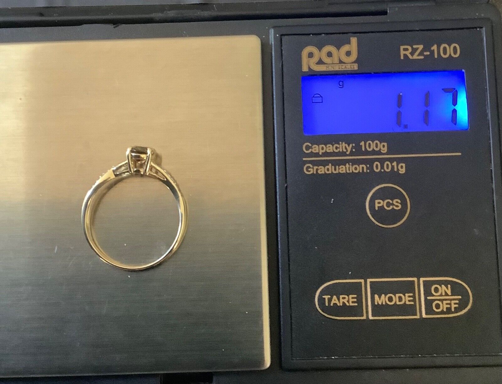 9ct Andalusite and diamond ring size N1/2 yellow gold hallmarked