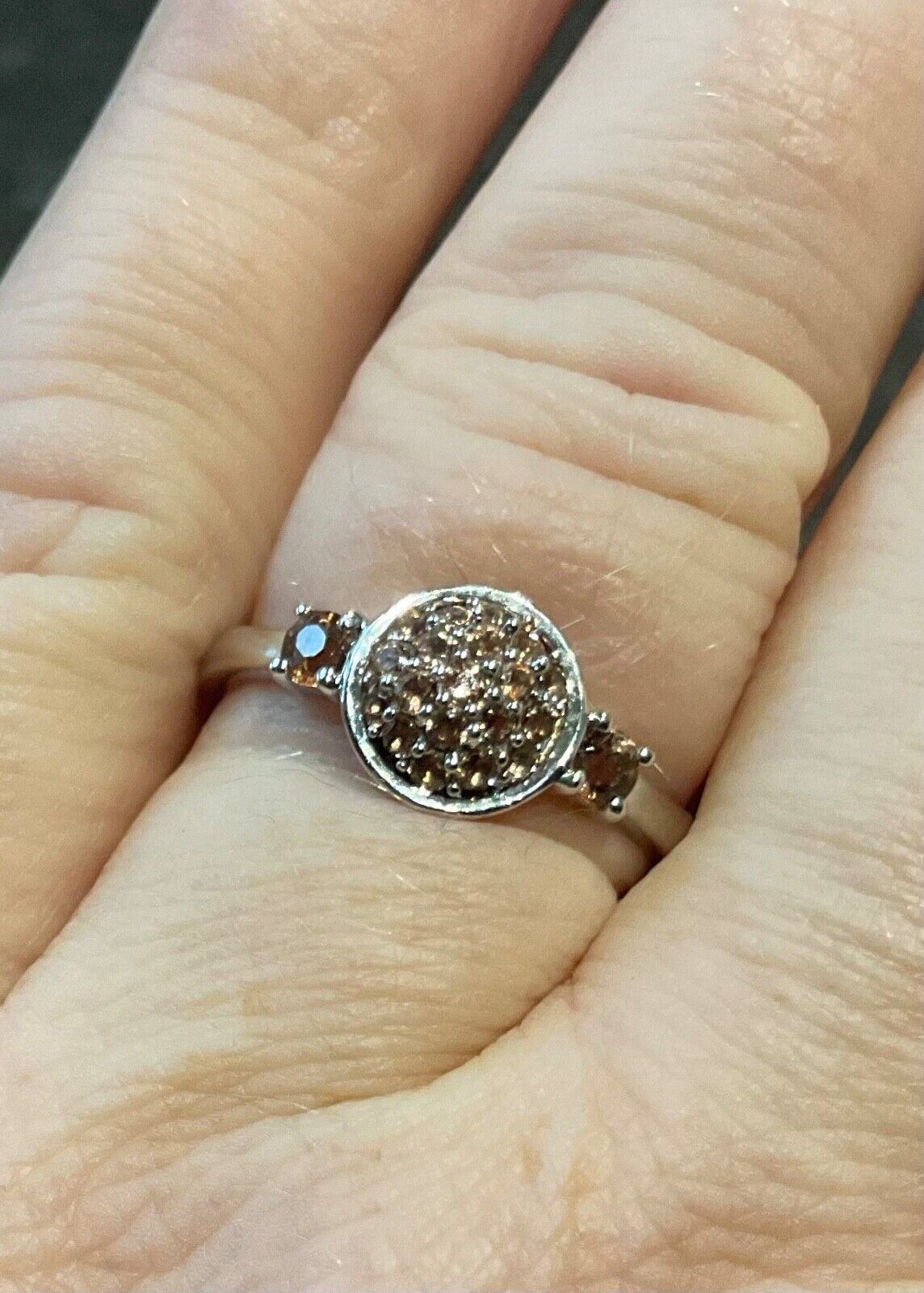 925 Andalusite round circle design ring size Q sterling silver