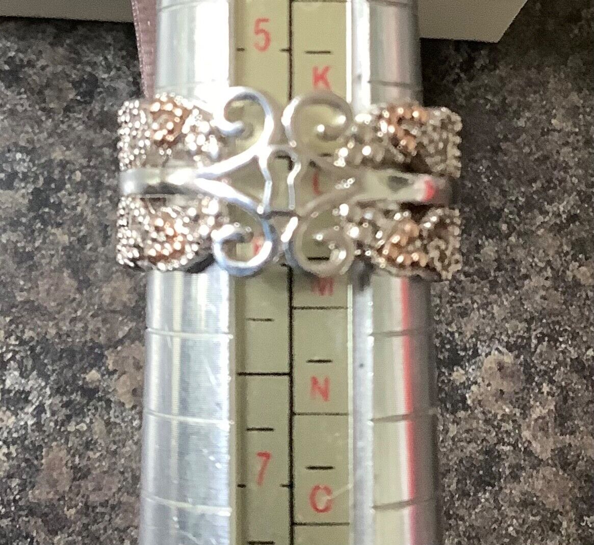Clogau Kensington ring size L silver and rose gold