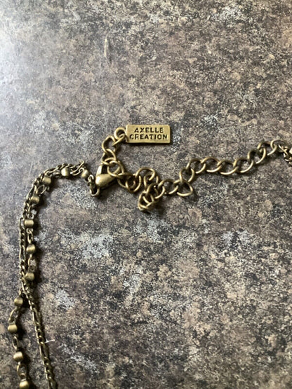 Axelle creation vintage enamel and crystal bronze tone