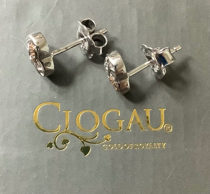 Clogau eternal love diamond heart earrings and necklace set silver and rose gold