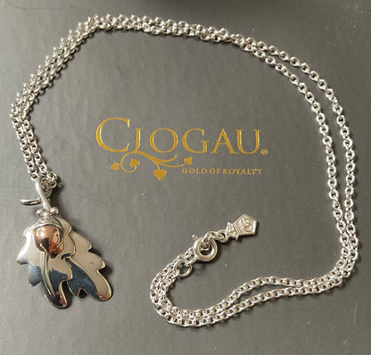 Clogau Royal Oak pendant necklace in silver and rose gold 18”