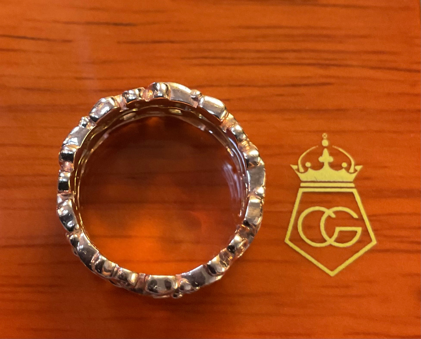 Clogau 9ct Tree of Life wide triple row ring size M1/2- N yellow and rose gold 7.21g