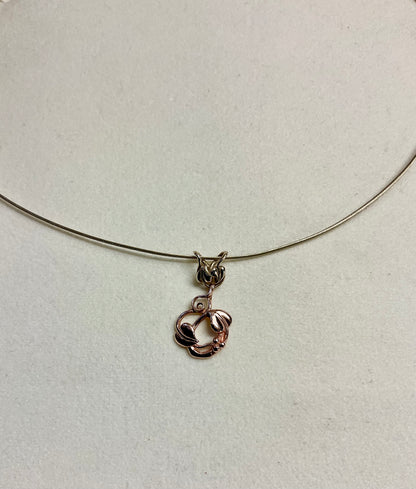 Vintage Clogau 9ct Tree of Life yellow and rose gold pendant on 14ct yellow gold 16” wire chain necklace
