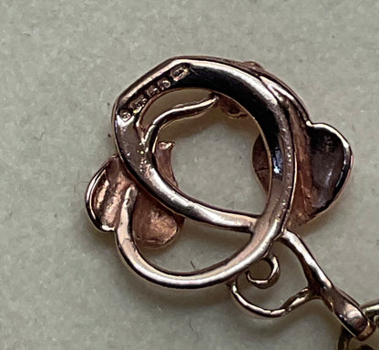 Vintage Clogau 9ct Tree of Life yellow and rose gold pendant on 14ct yellow gold 16” wire chain necklace