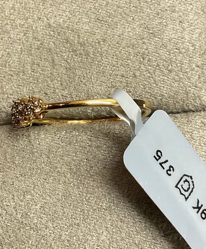 1/4ct Golden Ivory Diamonds 9ct ring size R1/2 yellow gold with certificate