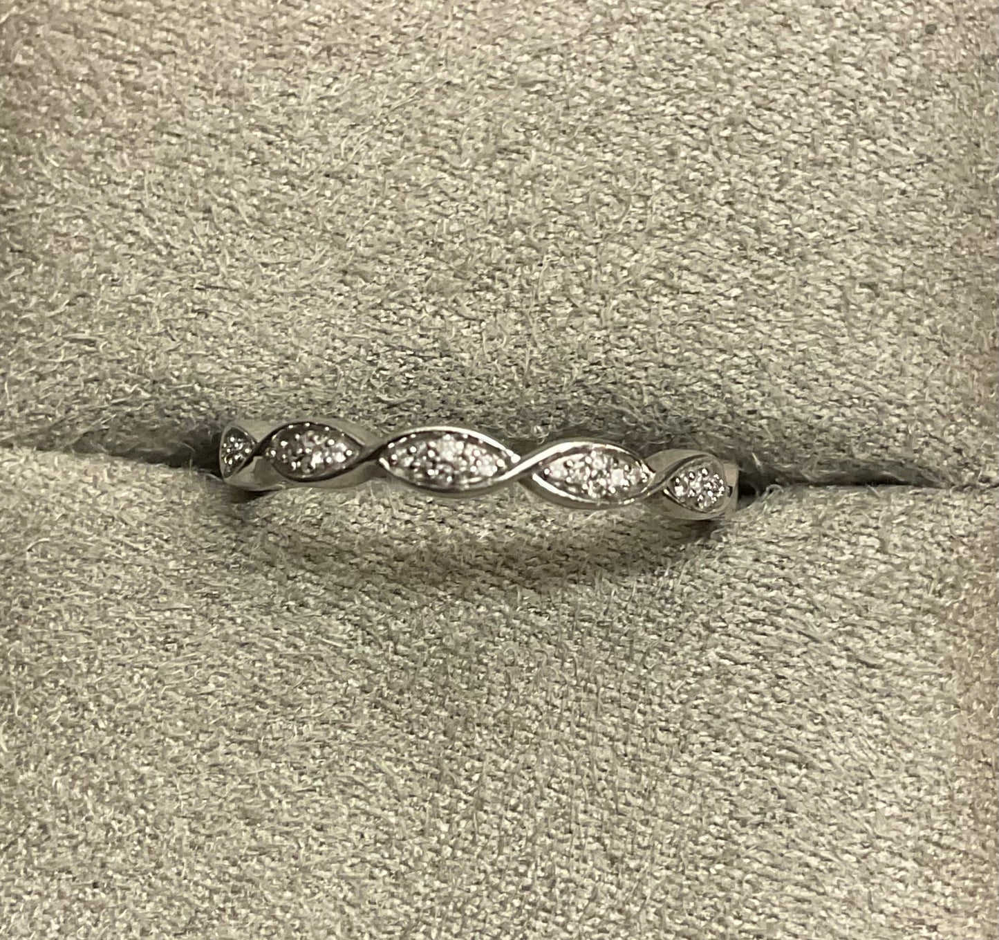3 x 9ct White Gold Diamond stacking band rings size O1/2 - P RRP £699