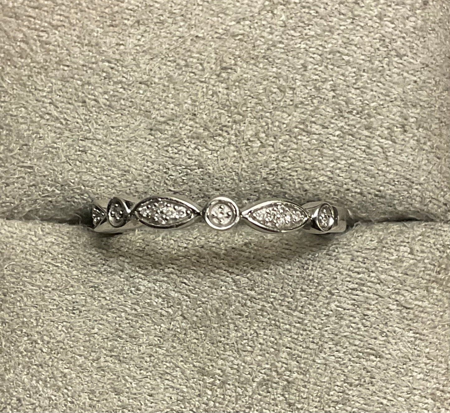 3 x 9ct White Gold Diamond stacking band rings size O1/2 - P RRP £699