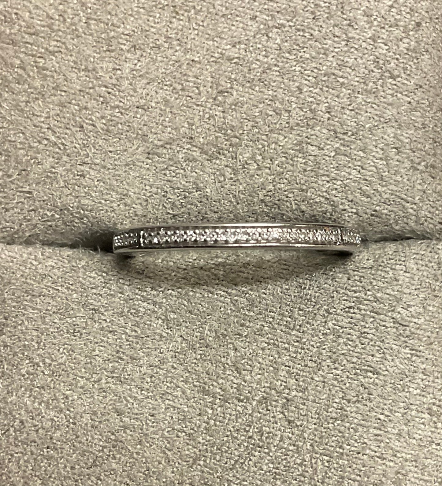 3 x 9ct White Gold Diamond stacking band rings size O1/2 - P RRP £699