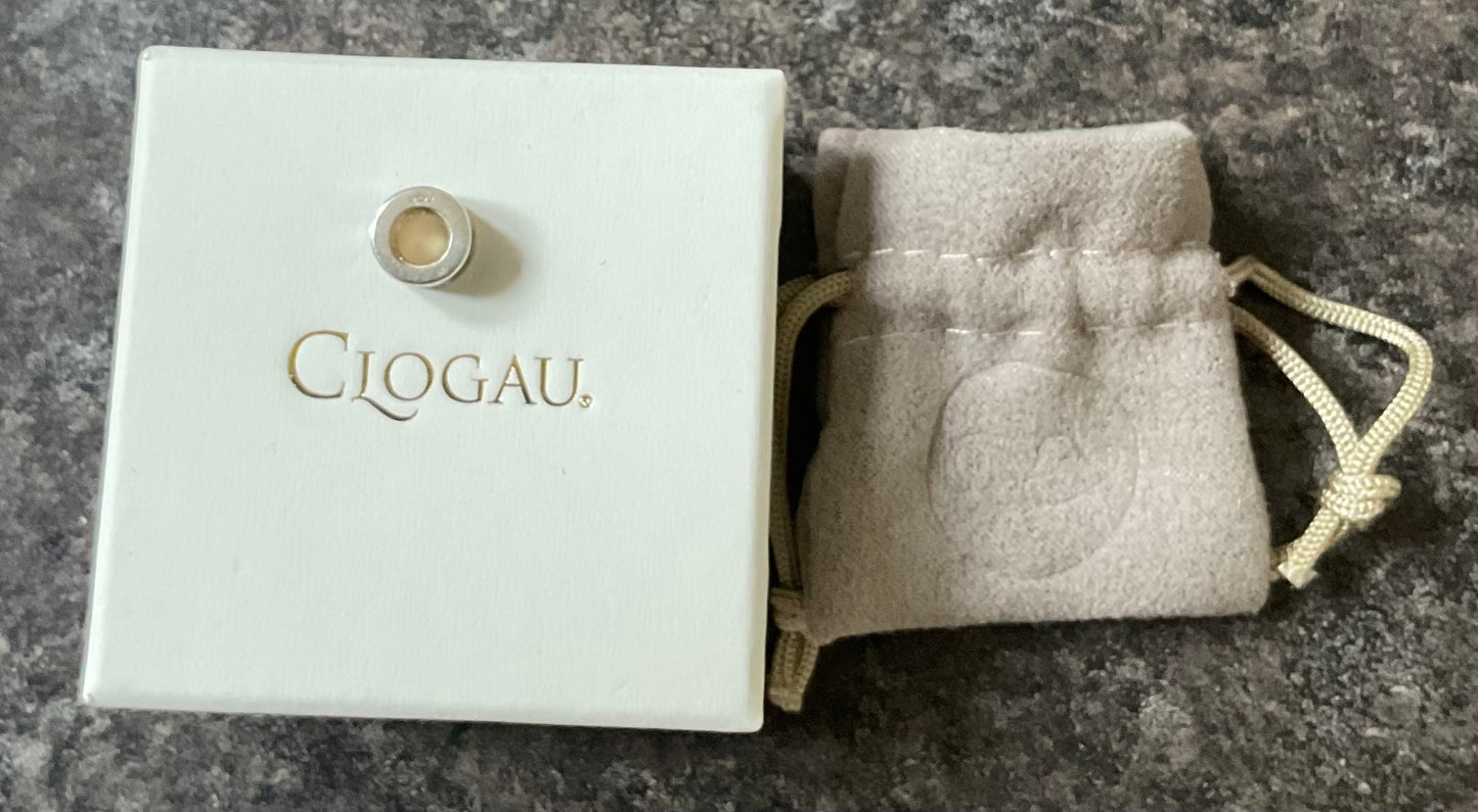 Rare Clogau Black enamel Roman Numerals milestones barrel pendant charm in silver and rose gold