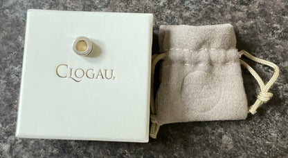 Rare Clogau Black enamel Roman Numerals milestones barrel pendant charm in silver and rose gold
