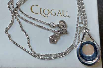 Clogau Serenade Opal and Diamond pendant necklace 18-22” in silver and rose gold