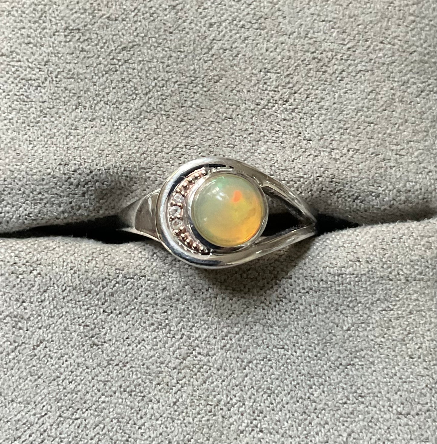 Clogau Serenade Opal and Diamond ring size L in silver and rose gold