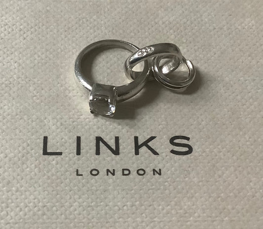 Vintage Links of London engagement ring silver charm in Link of London box 925