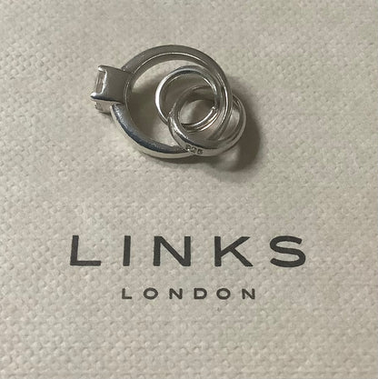 Vintage Links of London engagement ring silver charm in Link of London box 925