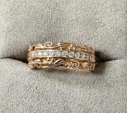Clogau 1854 Am Byth 18ct Rose Gold Diamond ring size R1/2 6.32g
