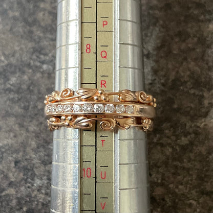 Clogau 1854 Am Byth 18ct Rose Gold Diamond ring size R1/2 6.32g