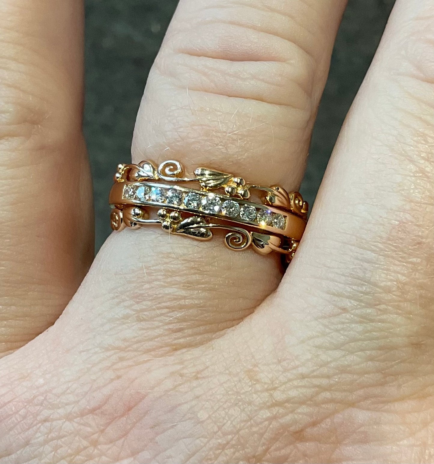 Clogau 1854 Am Byth 18ct Rose Gold Diamond ring size R1/2 6.32g