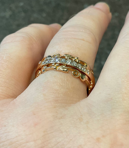 Clogau 1854 Am Byth 18ct Rose Gold Diamond ring size R1/2 6.32g